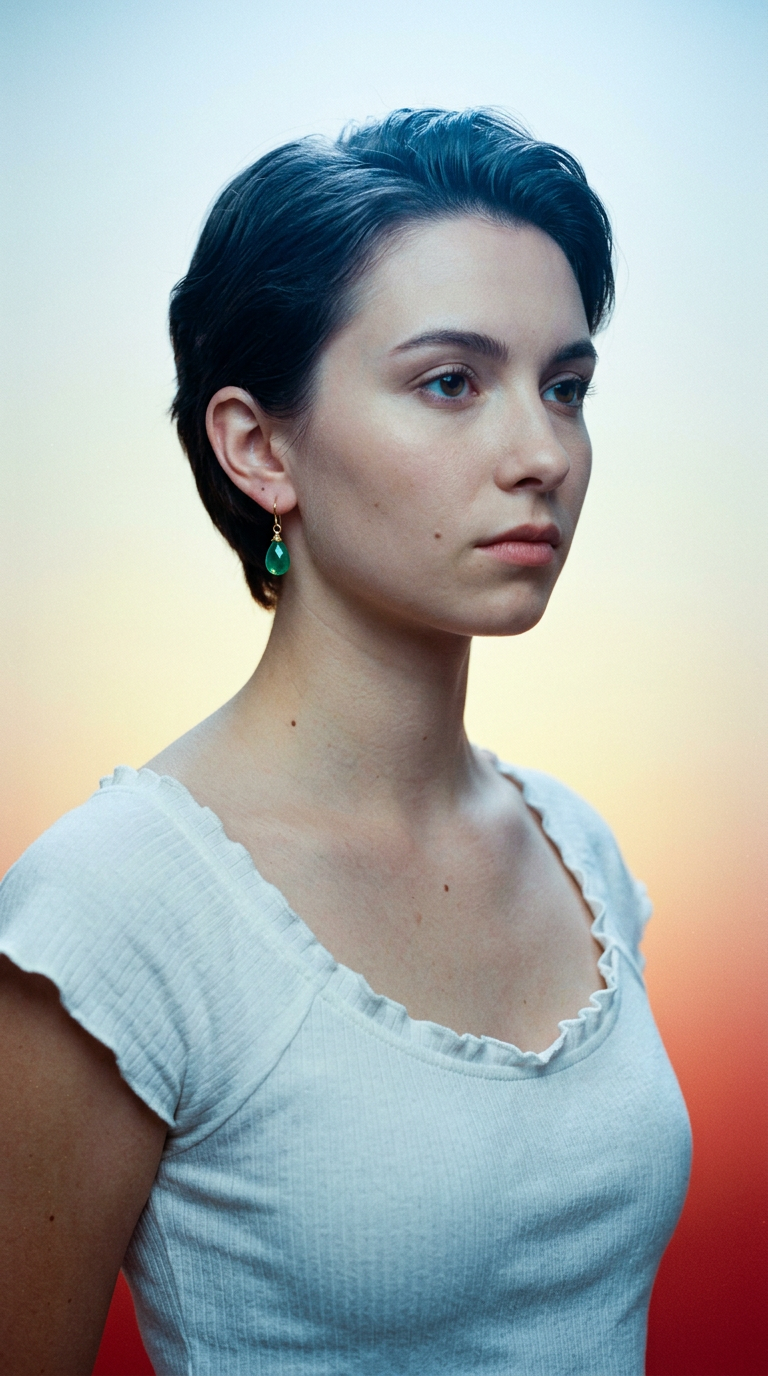 AI product shot of Green onyx drop earrings