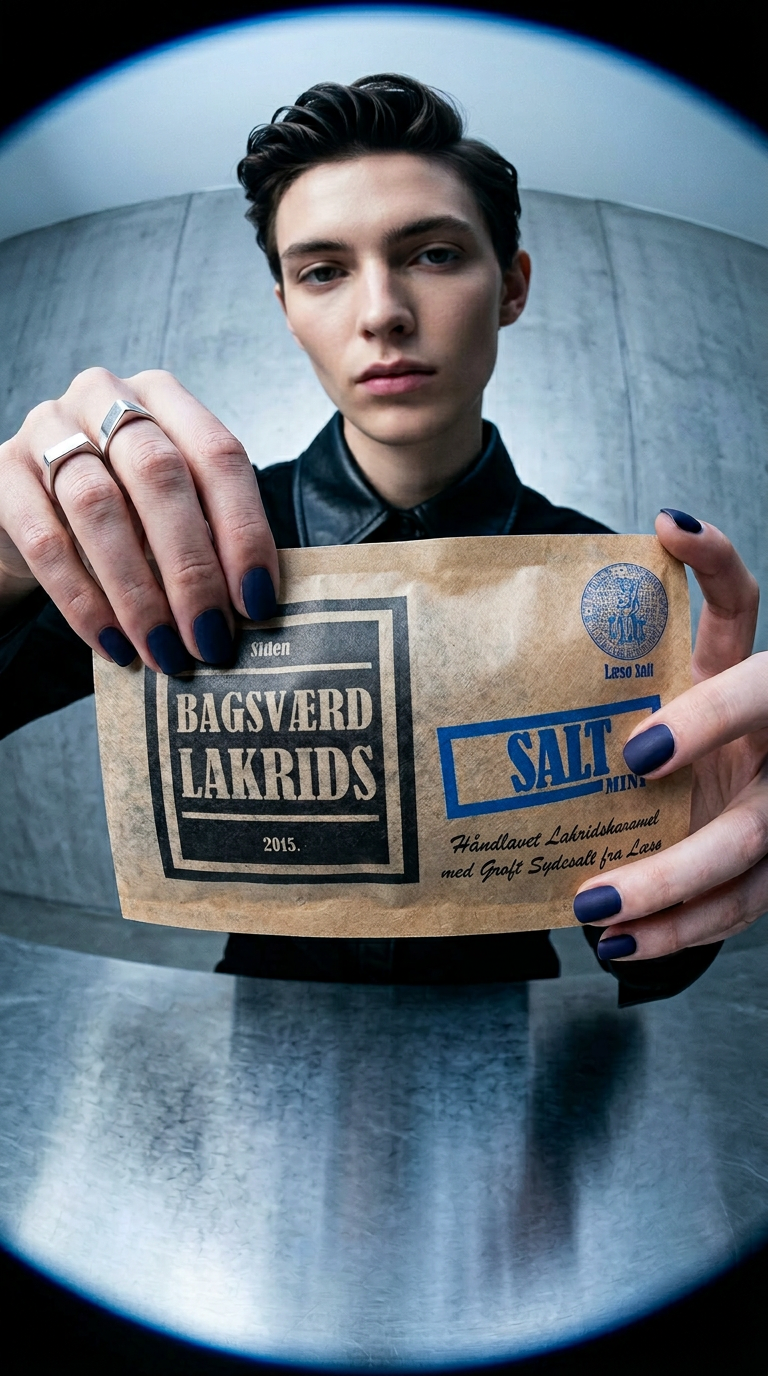 AI product shot of Bagsværd Lakrids – Salt Mini 40 g