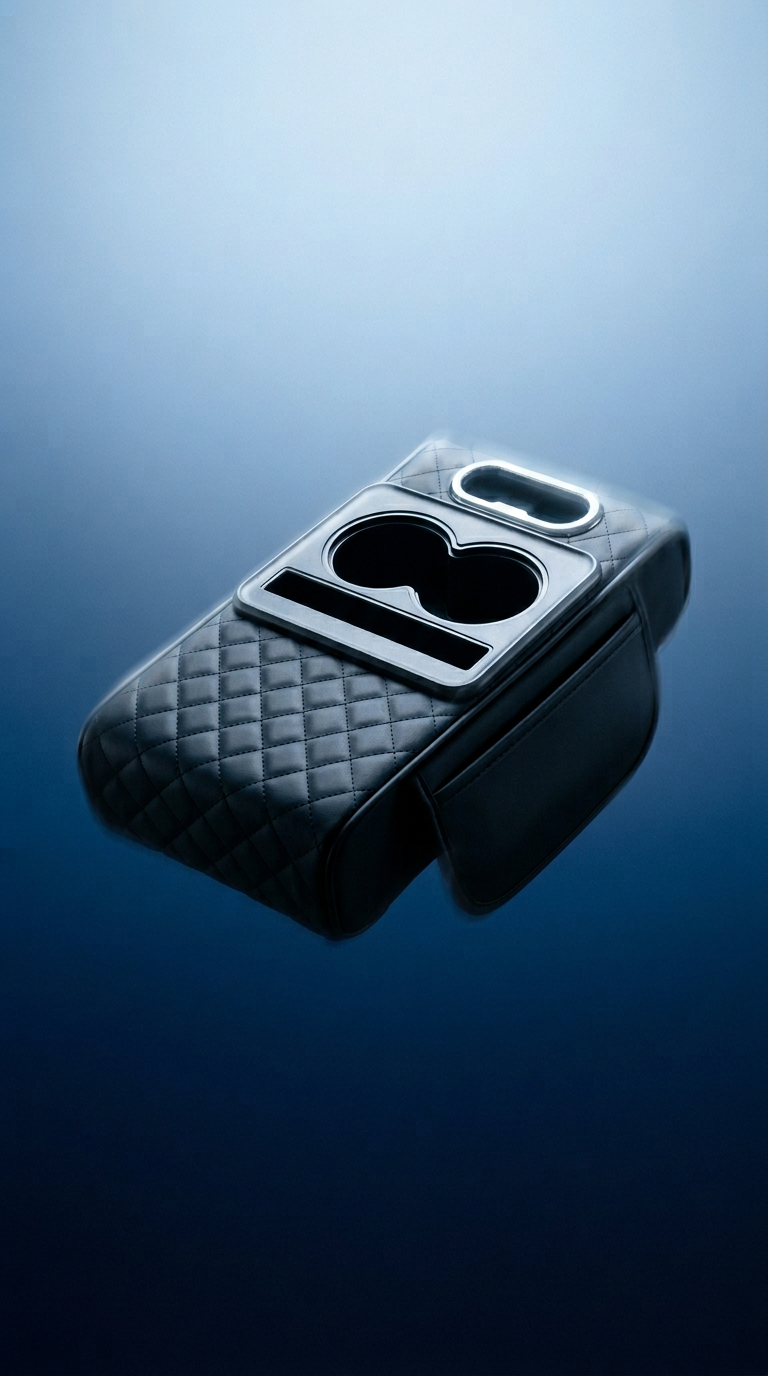 AI product shot of 5-in-1 Luxury Car Armrest