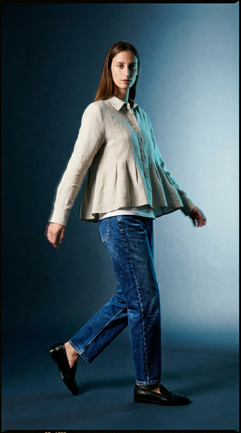 AI product shot of Dilana Pleated Shirt