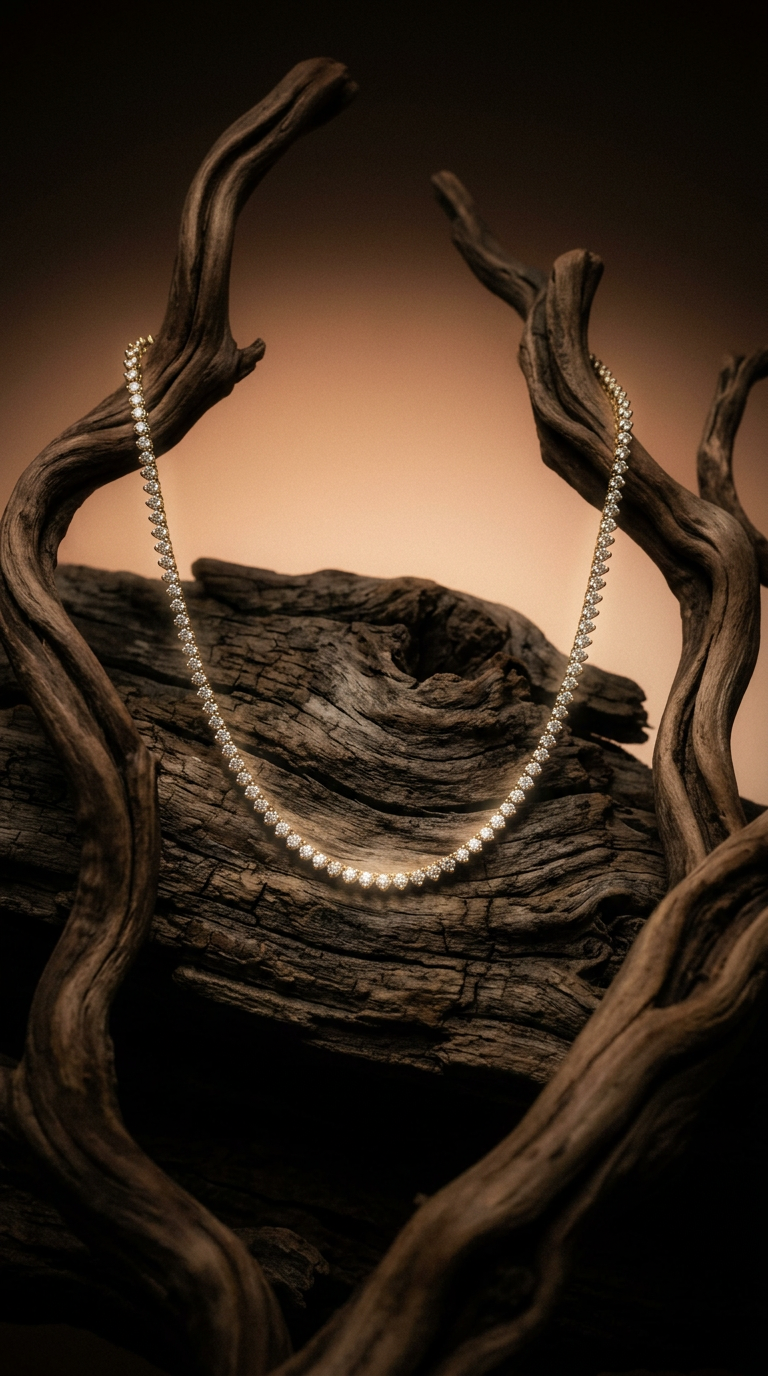 AI product shot of Diamond Tennis Necklace