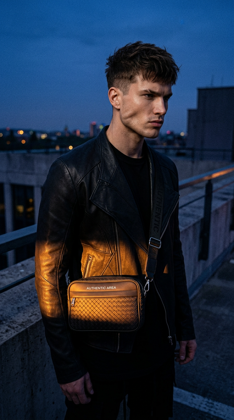 AI product shot of Structured Messenger Bag Black