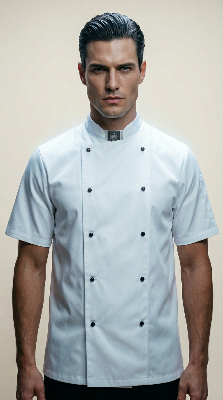 AI product shot of Vocal Chef Professional Jacket, Subtle Vented Design.