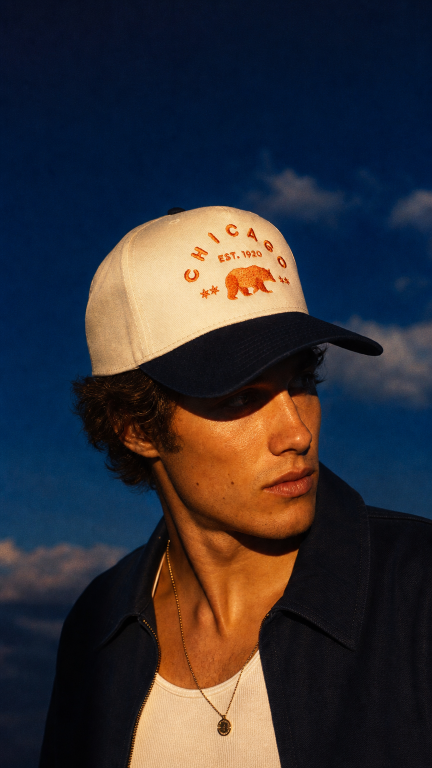 AI product shot of Chicago Classic Era Snapback