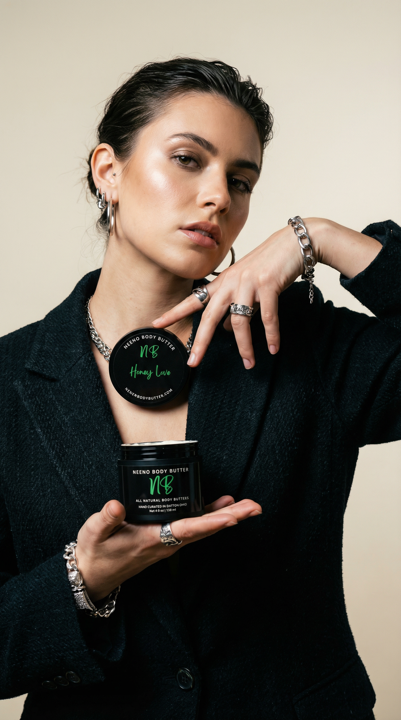 AI product shot of Honey Love Body Butter | Subtle Almond Forward Moisture | Unisex