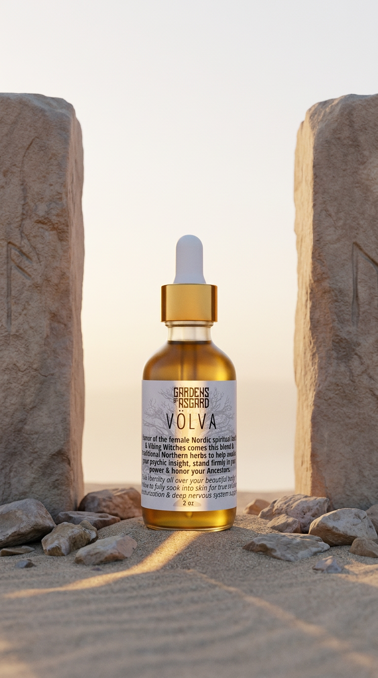 AI product shot of VÖLVA :: Herbal Body Oil