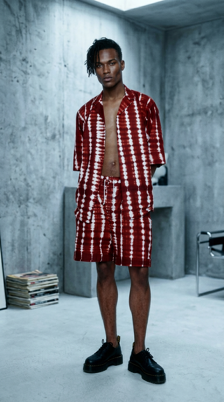 AI product shot of Resort Shirt - Deep Red