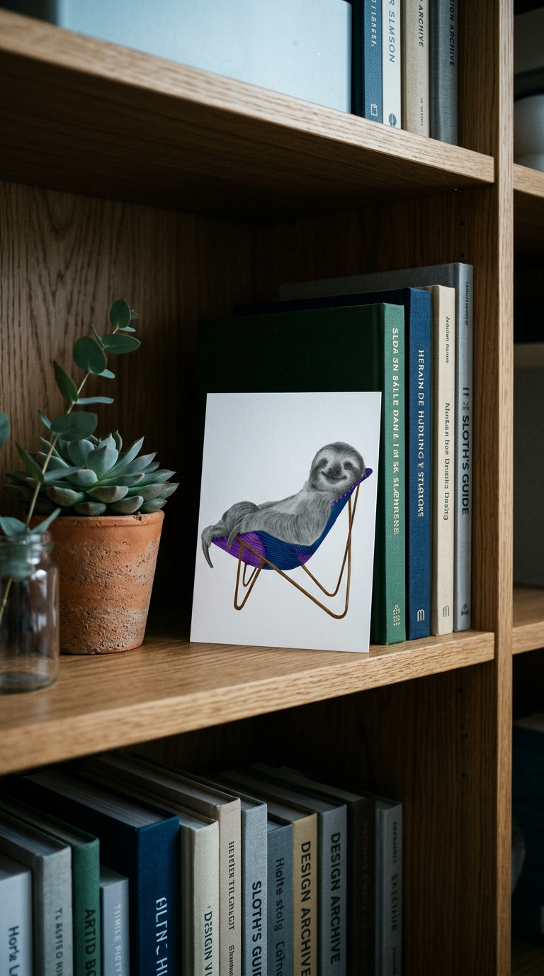 AI product shot of Kingston Westhill Three Toed Sloth Note Card