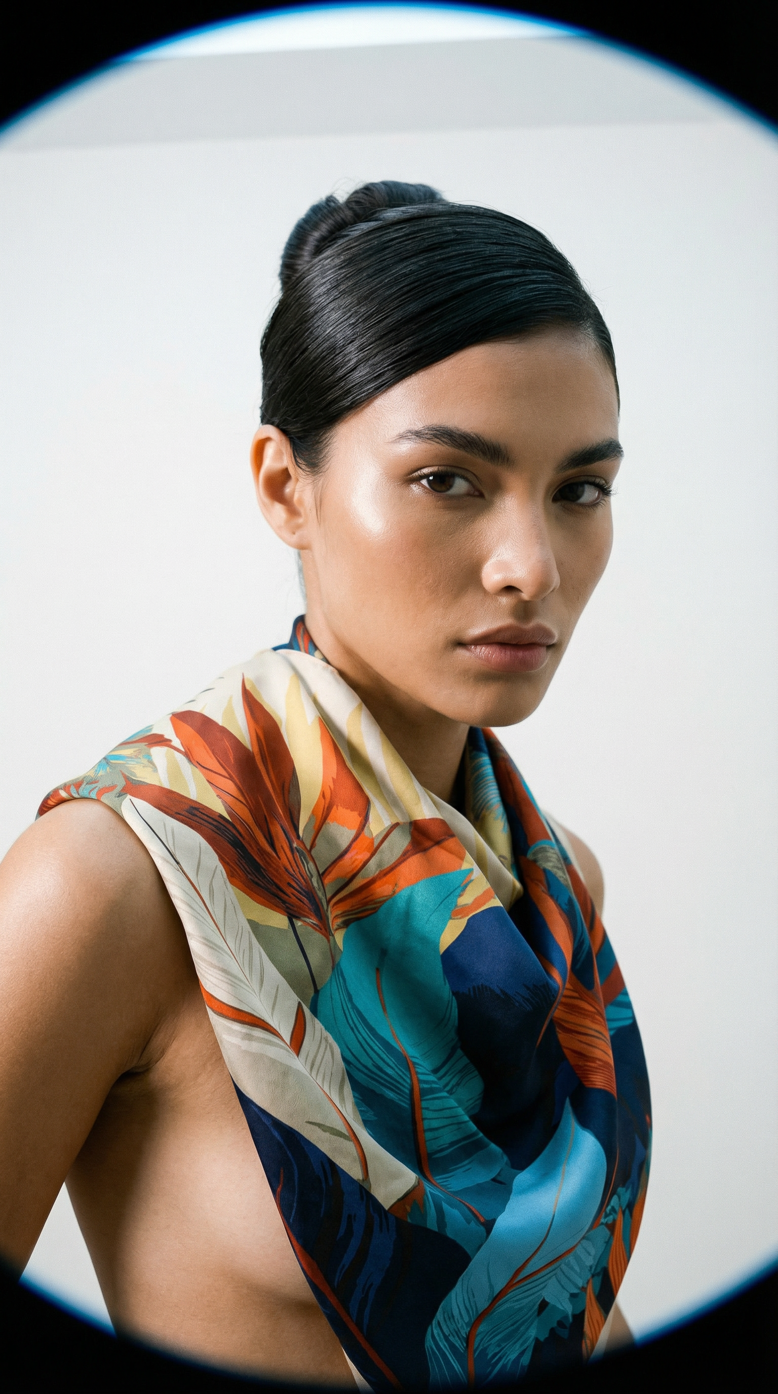 AI product shot of LEAF FALL Scarf