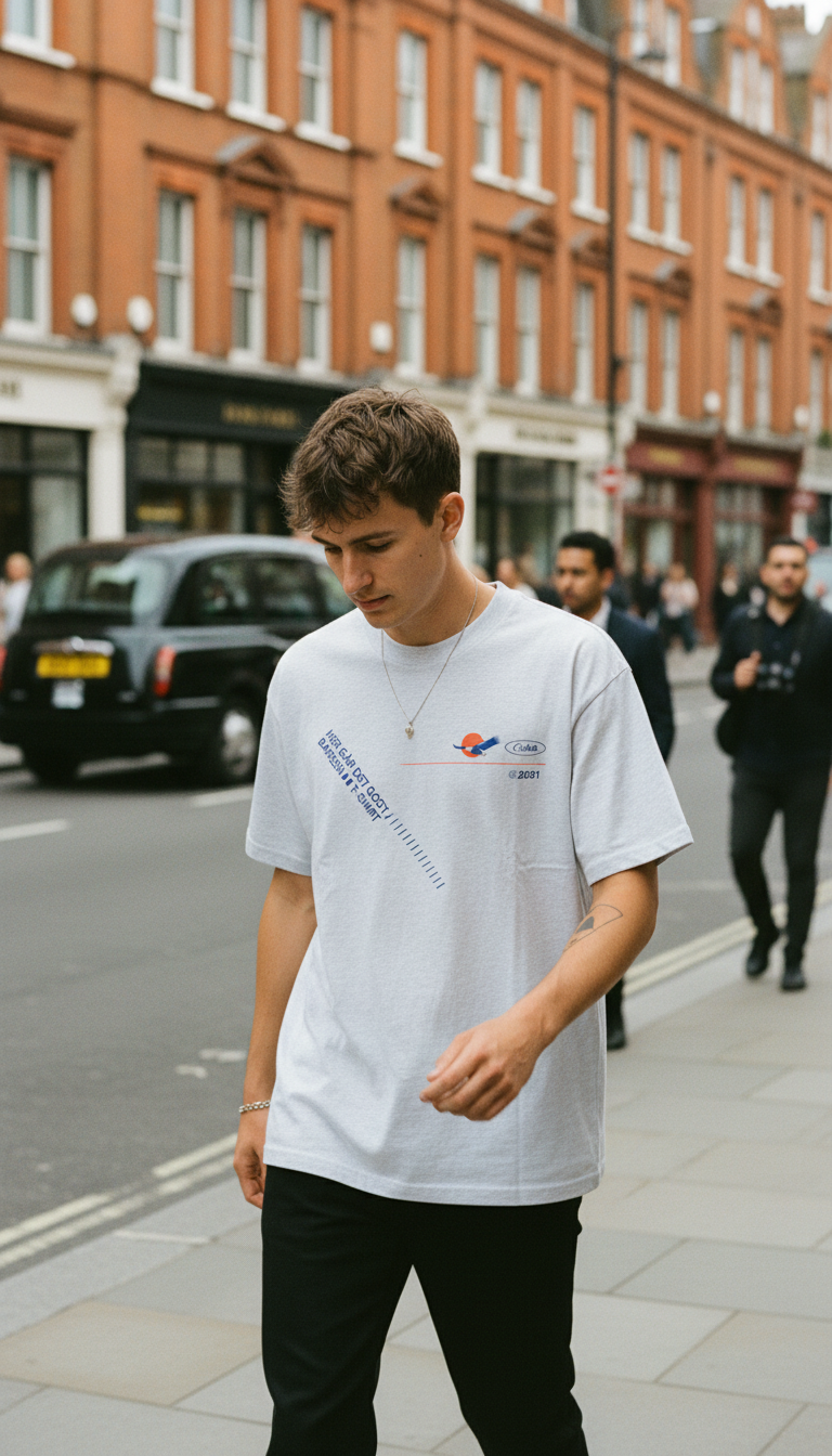 AI product shot of Her Går Det Godt Collab (Lys Grå)