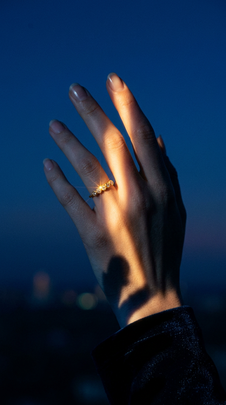AI product shot of Five zirconia ring