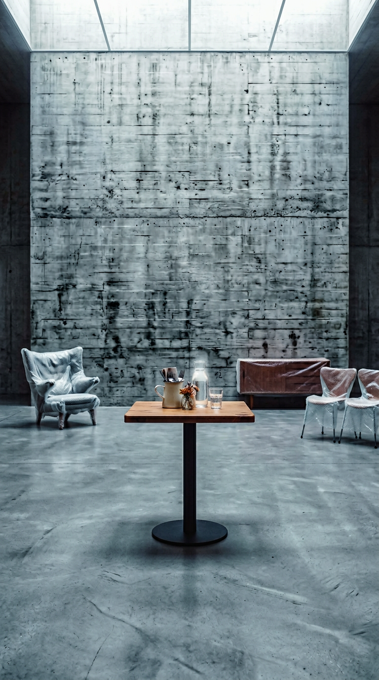 AI product shot of Industrial Cafe Table Top Made from Australian Recycled Wood