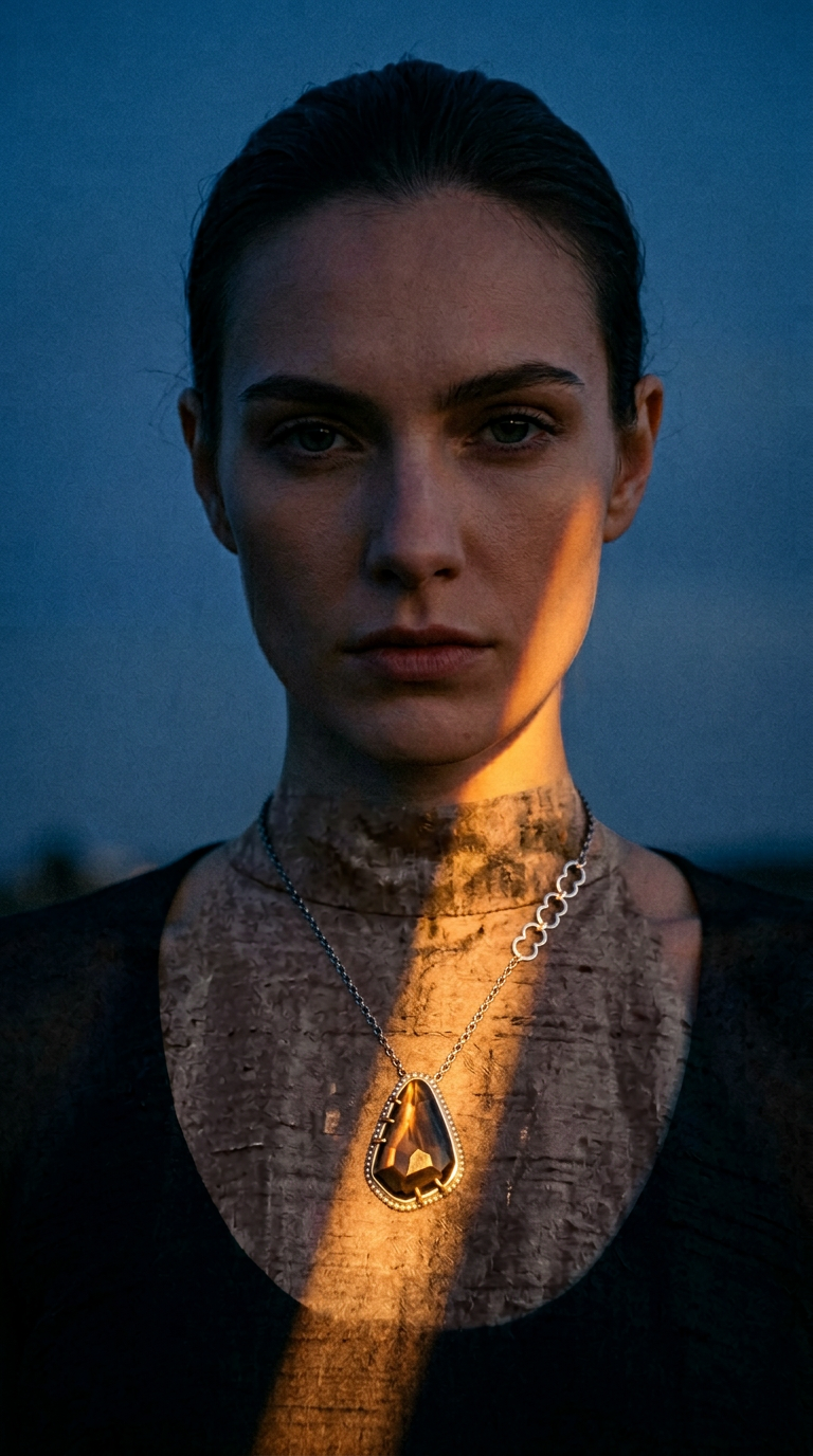 AI product shot of Rainbow Obsidian Necklace