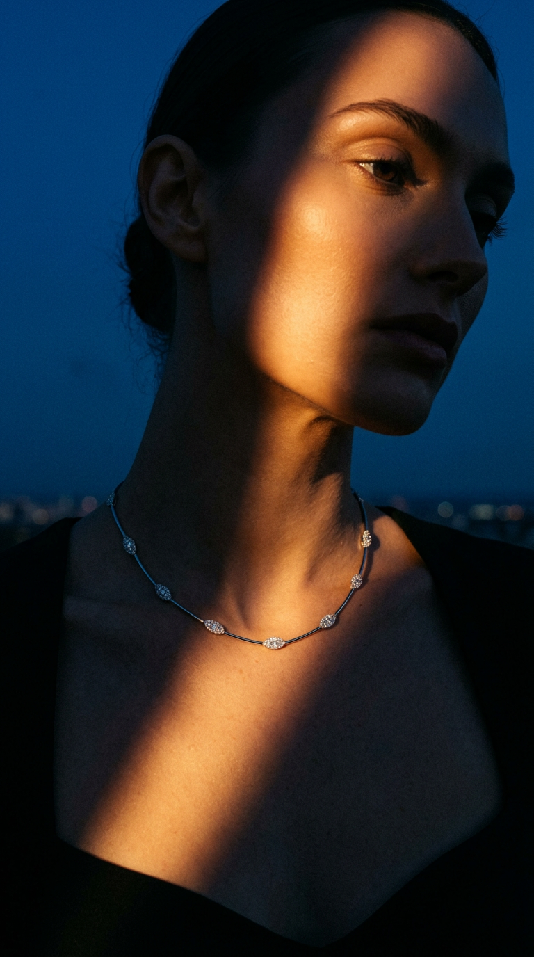 AI product shot of 18kt White Gold Diamond Necklace (3.35ct)