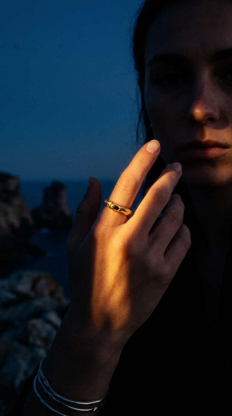 AI product shot of MÃO LIVRE ring