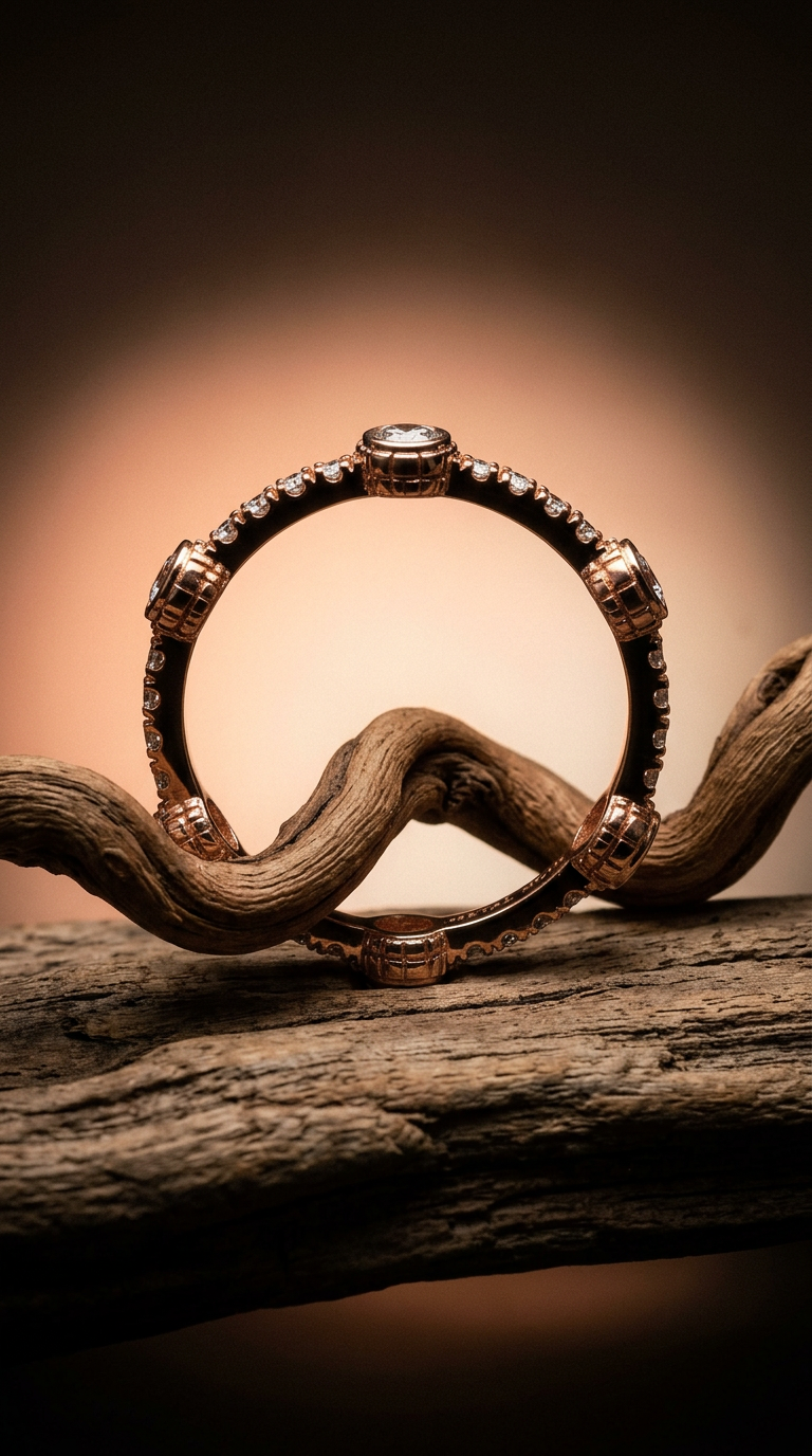 AI product shot of Ultra Thin Collection ‘SIX’ Eternity Diamond Ring with 5 Pointer round diamonds