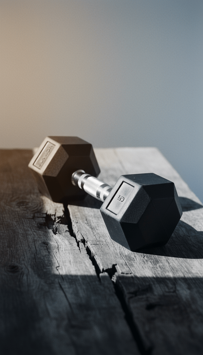 AI product shot of Rubber Hex Dumbbells