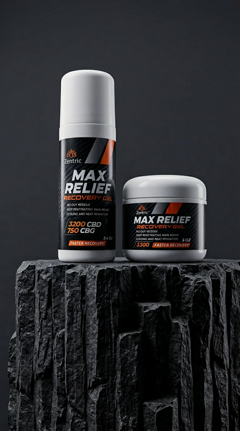 AI product shot of Max Relief Recovery Gel