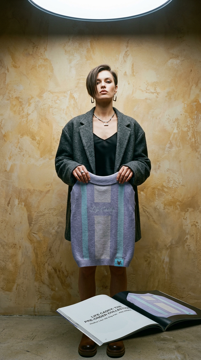 AI product shot of OG Cotton/Cashmere Dog Polo (Heather Lilac) PRE-ORDER