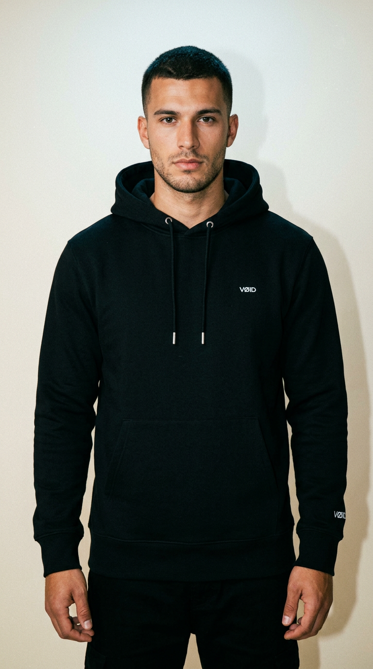 AI product shot of VØID Hoodie
