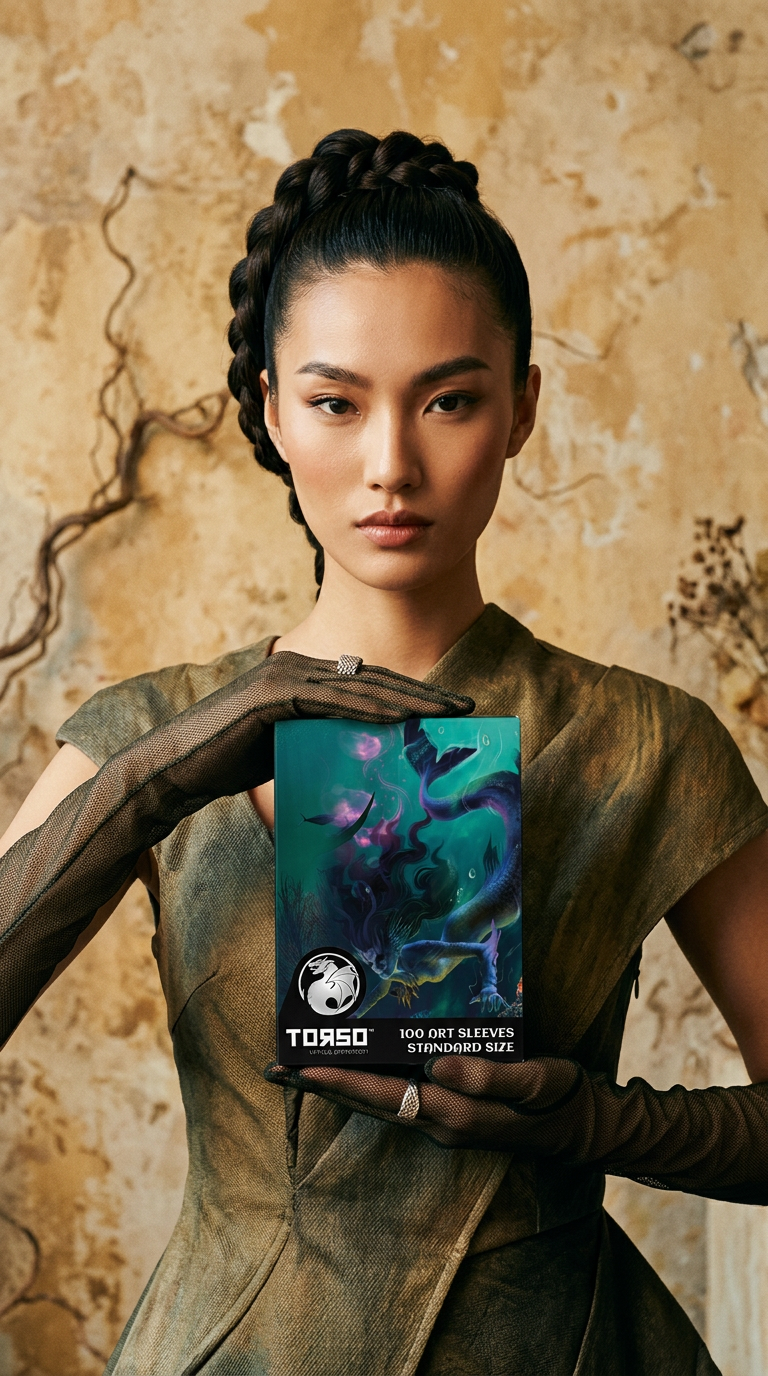 AI product shot of 100 Art Sleeves Standard Size - Guardian of the Deep Sea
