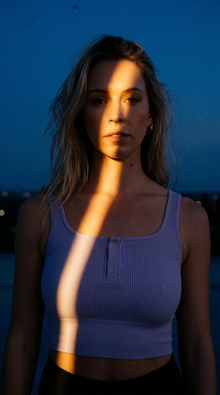 AI product shot of The Comfort Crop 2.0 - Lavender
