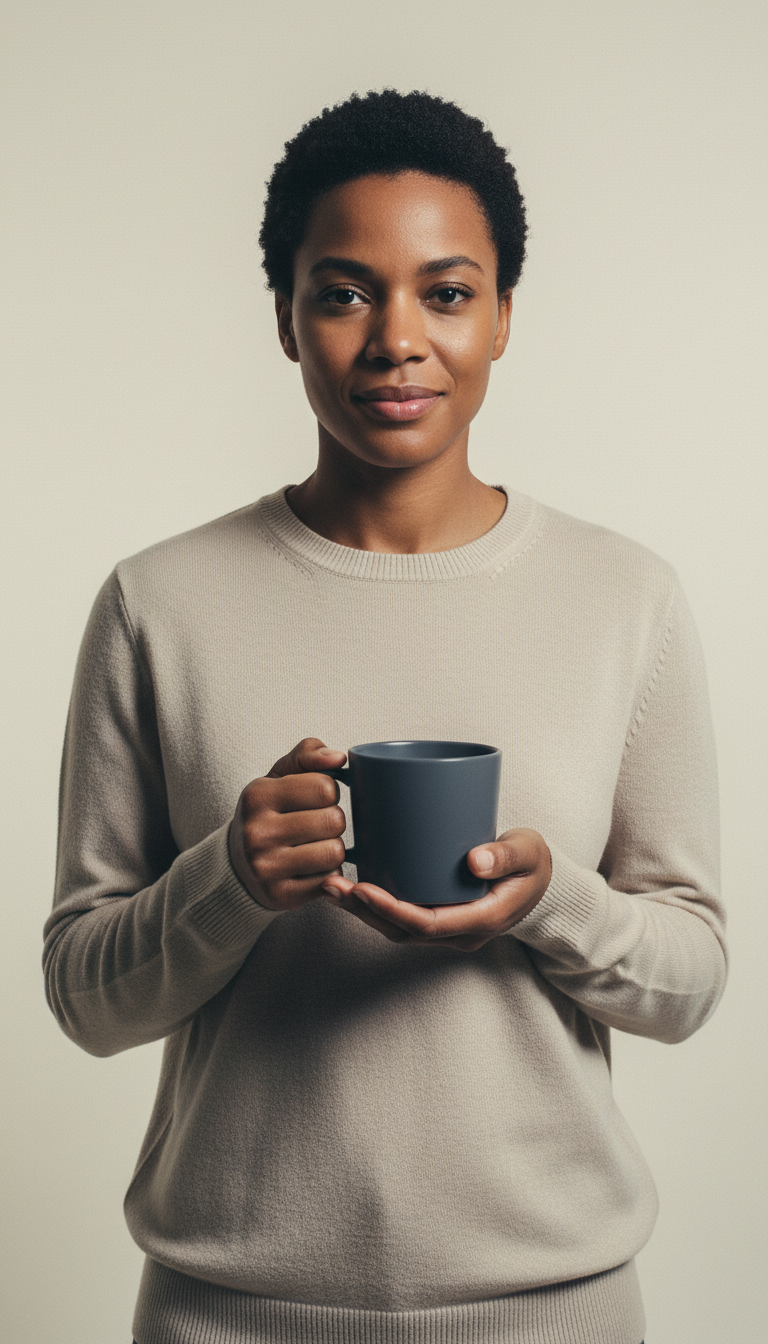 AI product shot of DINERA Mug, dark gray, 30 cl