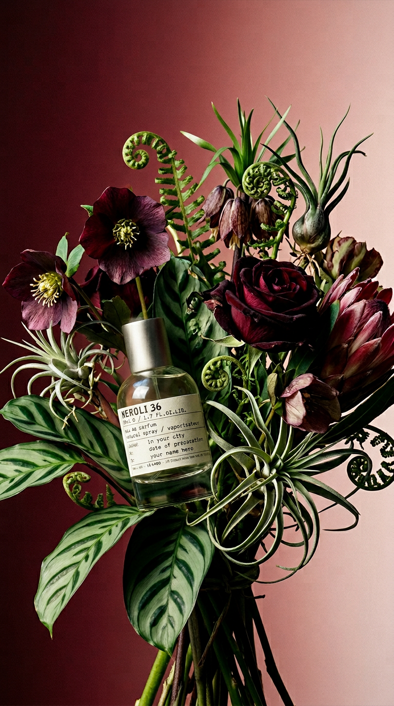 AI product shot of NEROLI 36 eau de parfum