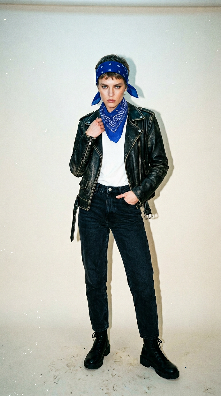 AI product shot of THE POP LEAF BANDANA