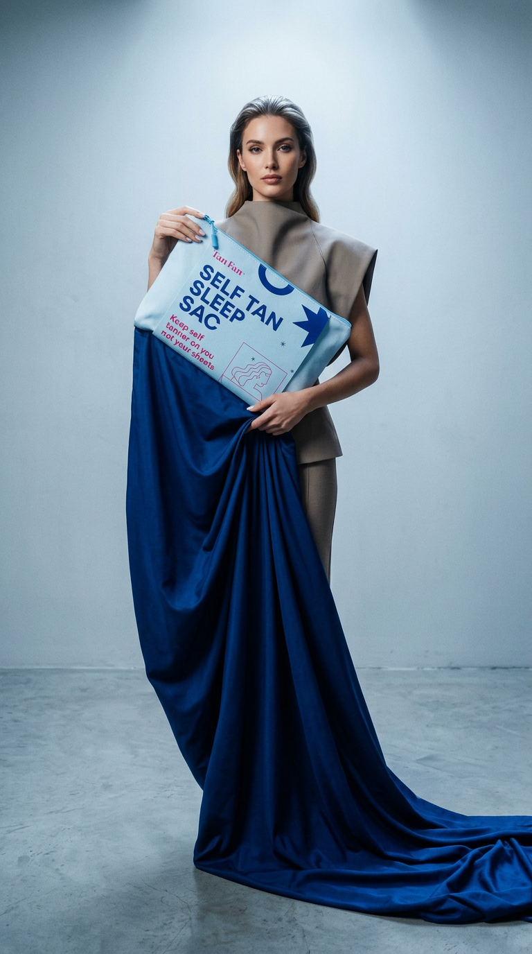 AI product shot of Self Tan Sleep Sac - French Navy