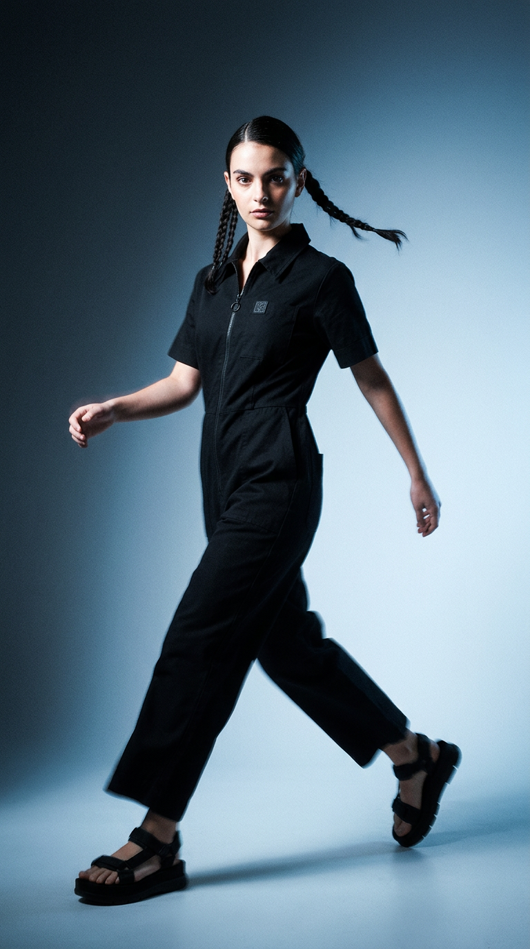 AI product shot of Stella Jumpsuit | Liquorice Black