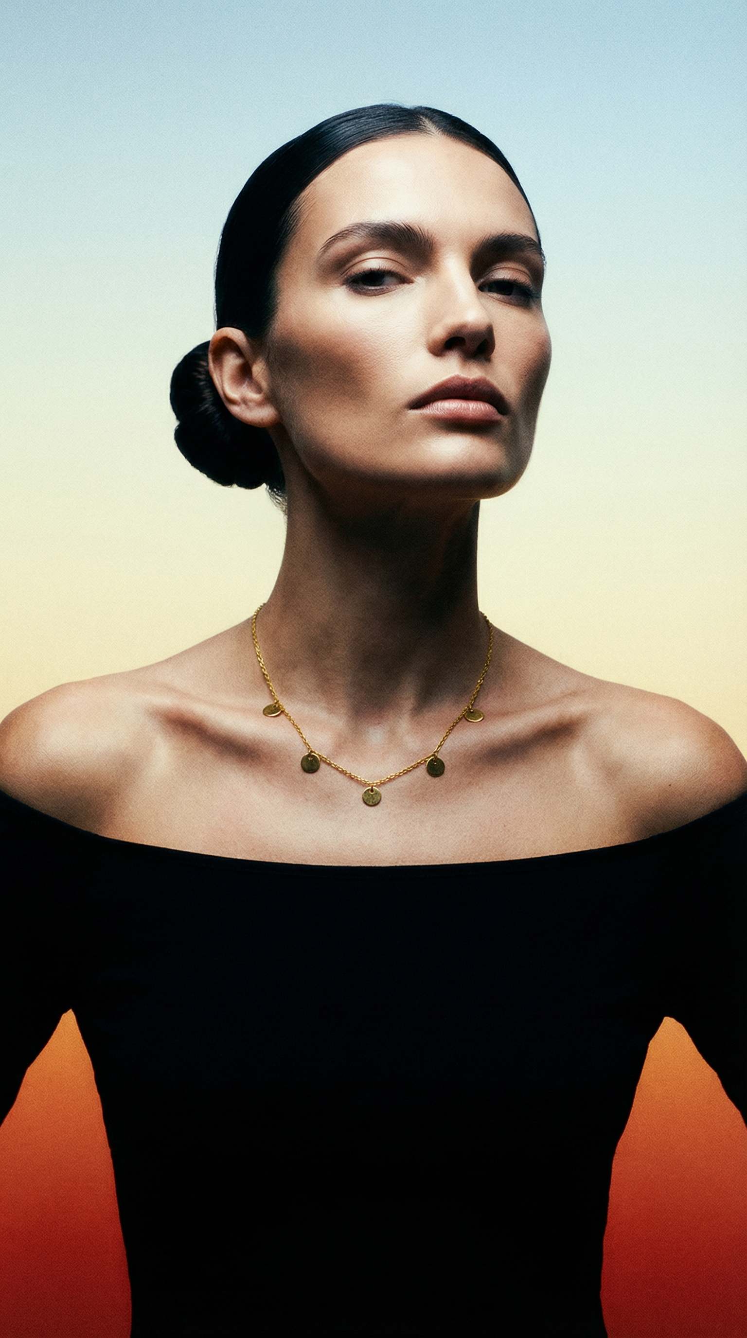 AI product shot of 5 disc necklace