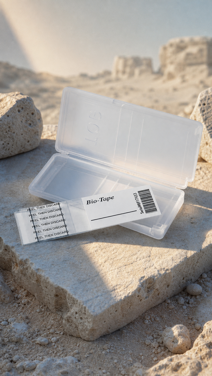 AI product shot of Bio-Tape with Lab Analysis