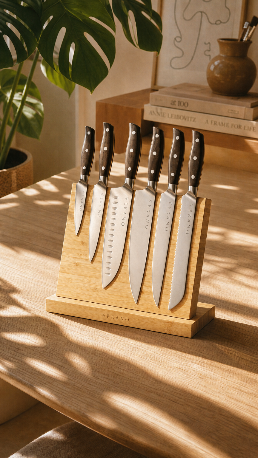 AI product shot of Classic 6-piece Chef's Knife & Stand Set