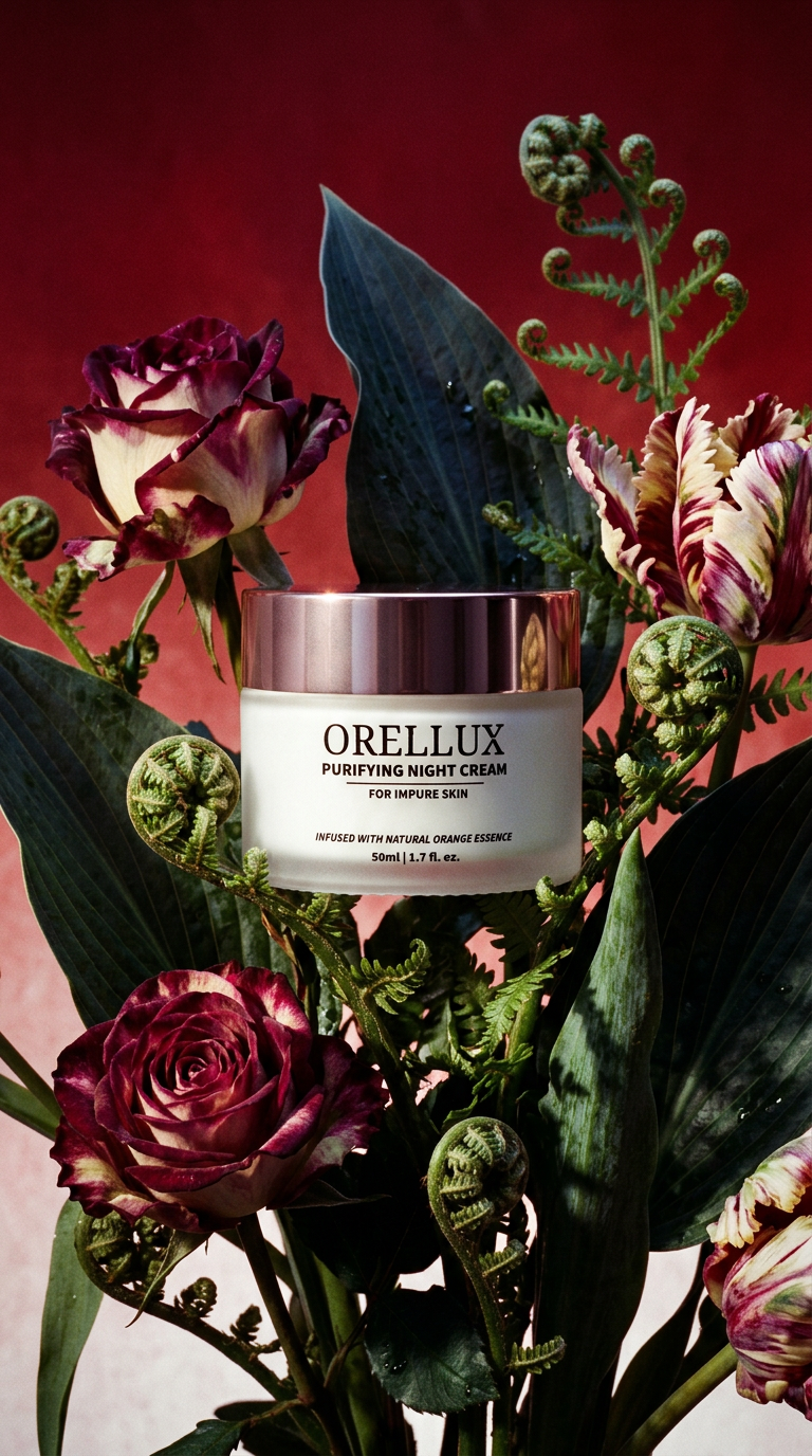 AI product shot of Orellux Purifying Night Cream – 50ml