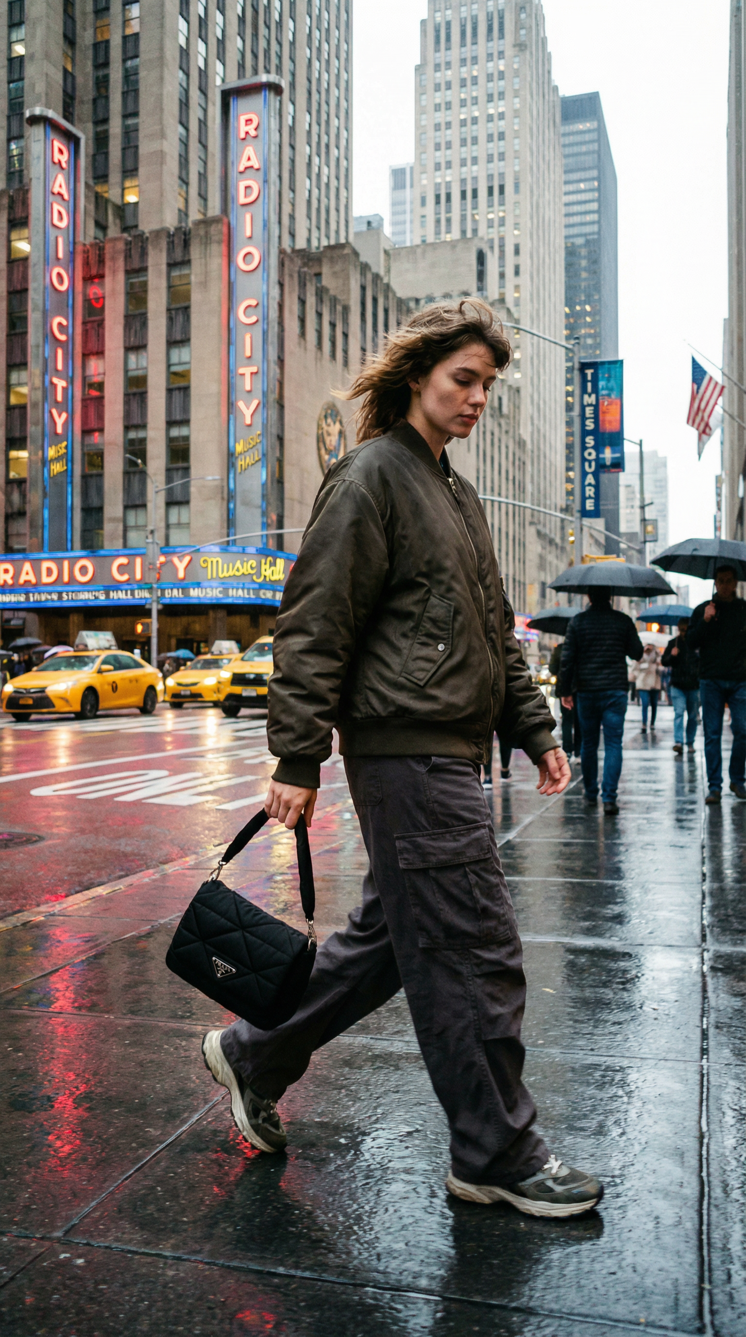 AI product shot of Padded Re-Nylon shoulder bag