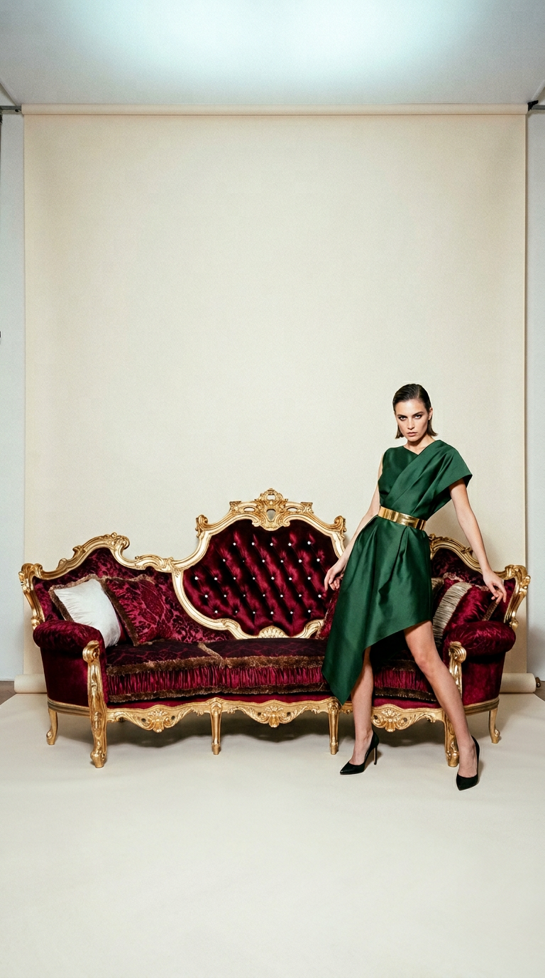 AI product shot of Rondò sofa 3 seats