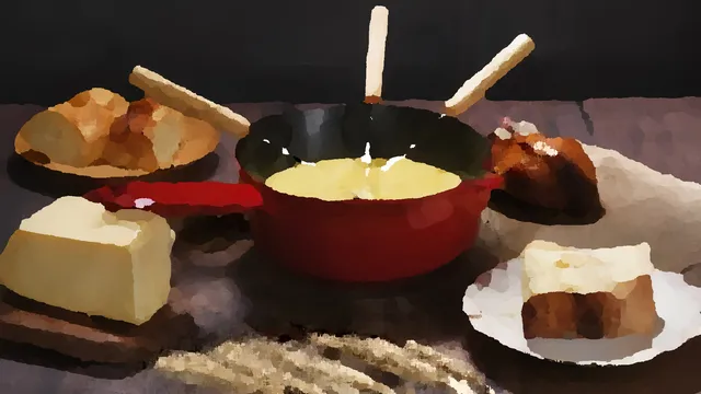 スイス風チーズフォンデュ