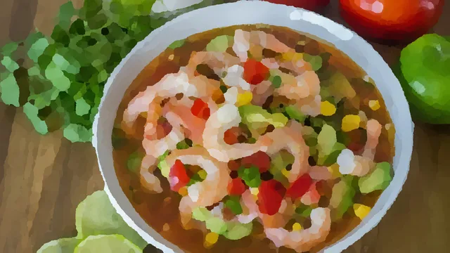 メキシカンサルサのシュリンプセビーチェ🦐🍋