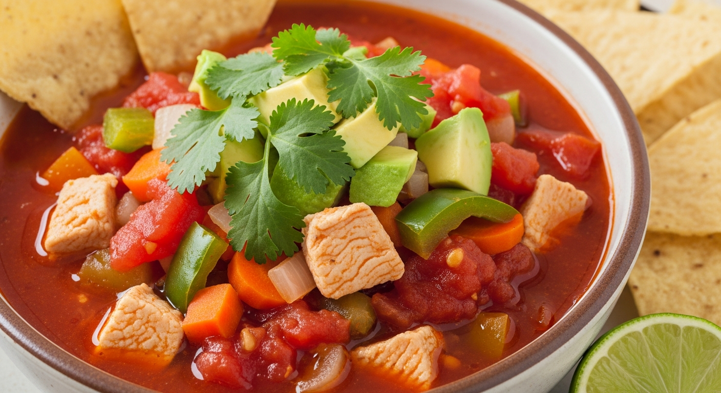 メキシコ風🇲🇽鶏肉と野菜のトマトスープ🍅