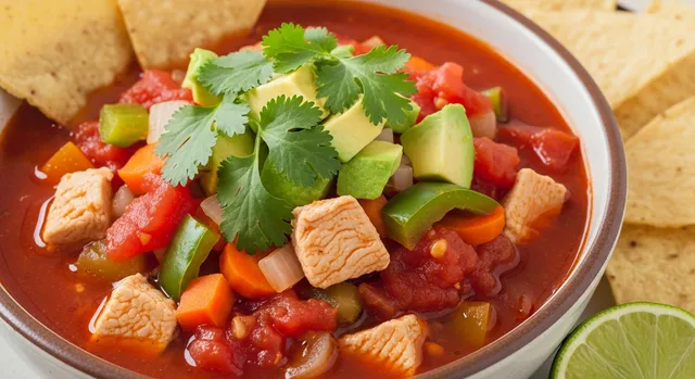 メキシコ風🇲🇽鶏肉と野菜のトマトスープ🍅