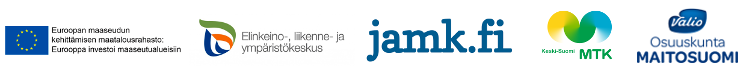 Logokollaasi (EU, ELY, JAMK, MTK Keski-Suomi ja Maitosuomi)