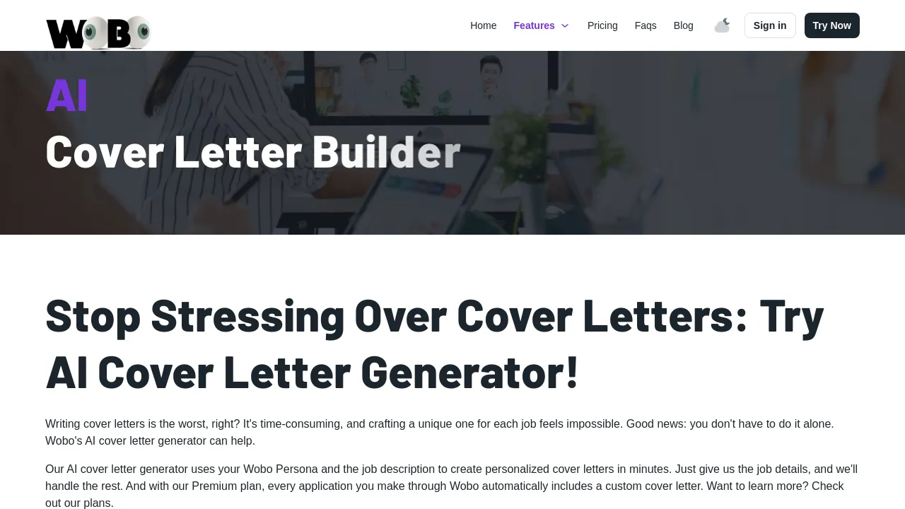 Wobo AI Cover Letter screenshot