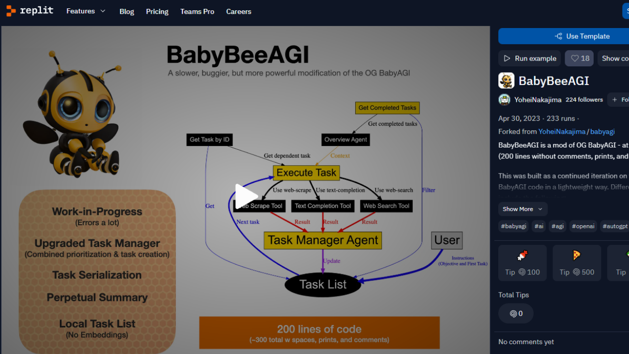 BabyBeeAGI screenshot