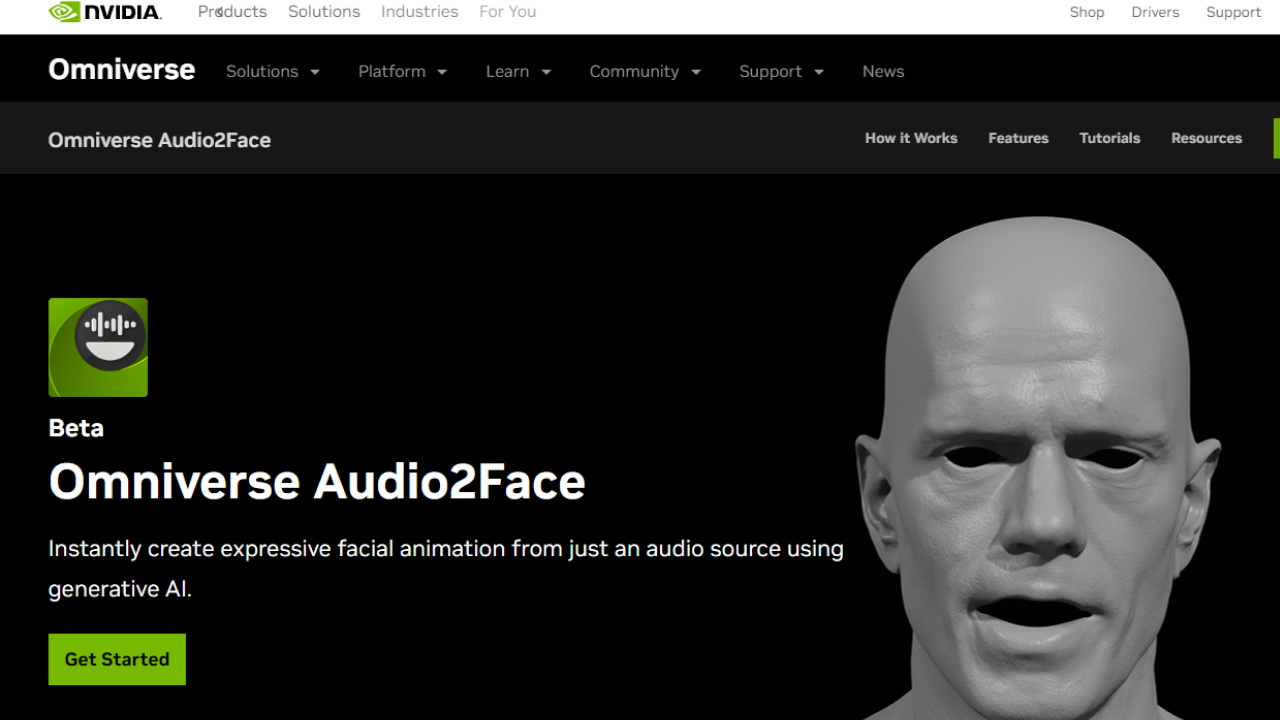 Omniverse Audio2Face screenshot