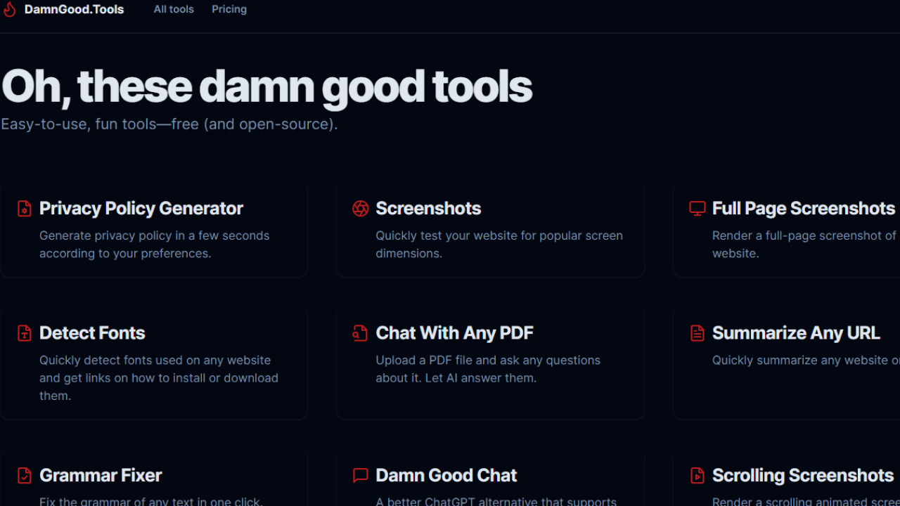 Damn Good Tools screenshot