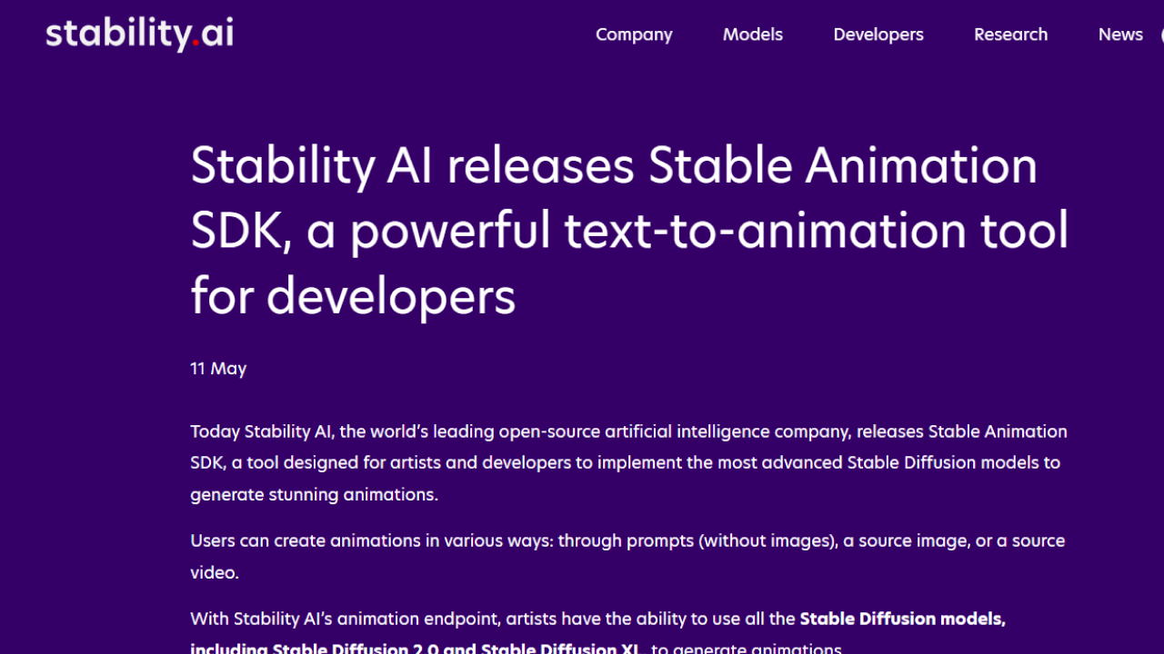 Stable Animation screenshot