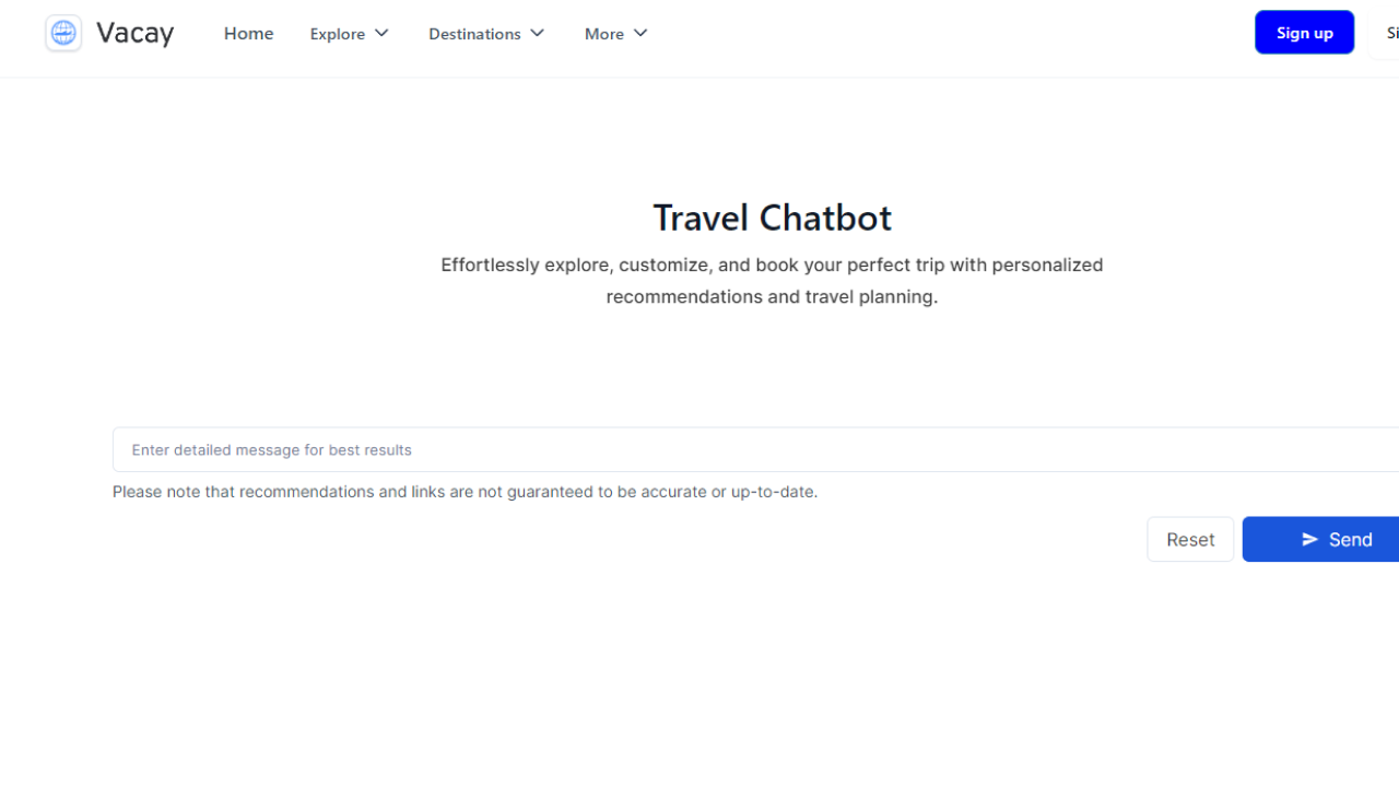 Vacation & Travel Chat (GPT) screenshot