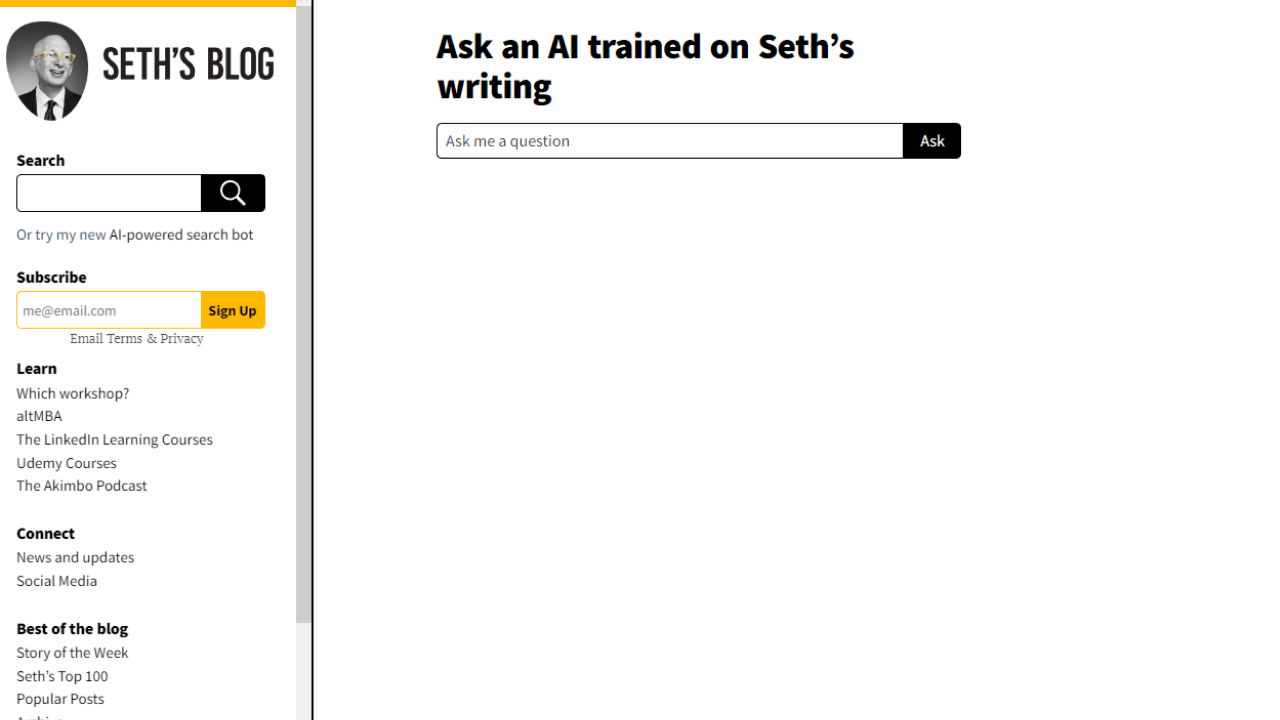 Seths Chatbot screenshot