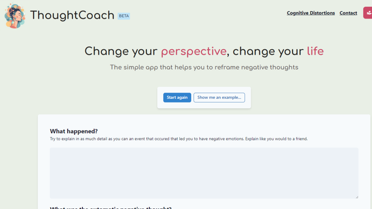 Thoughtcoach screenshot